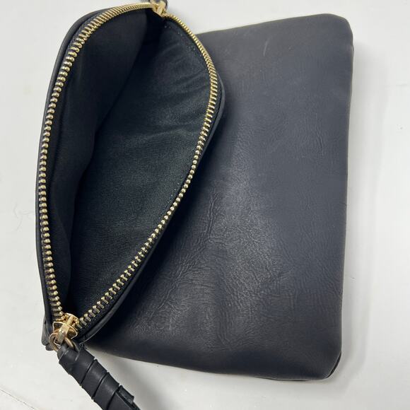 Street Level Crossbody Convertible Flap and Zip Top Bag Black Gold - Picture 5 of 5